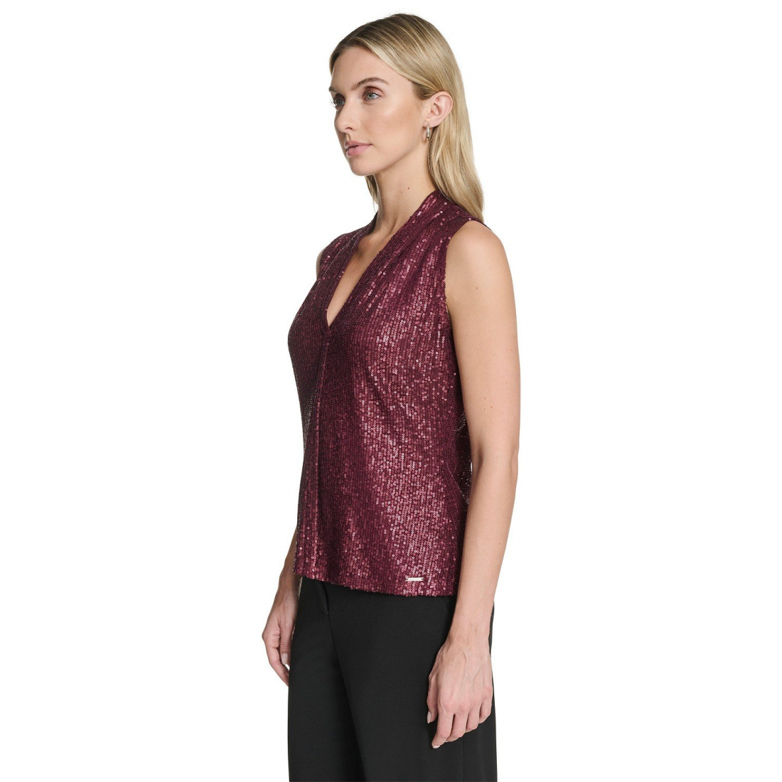 Blouse 'Sequin Detail V-Neck' pour Femmes