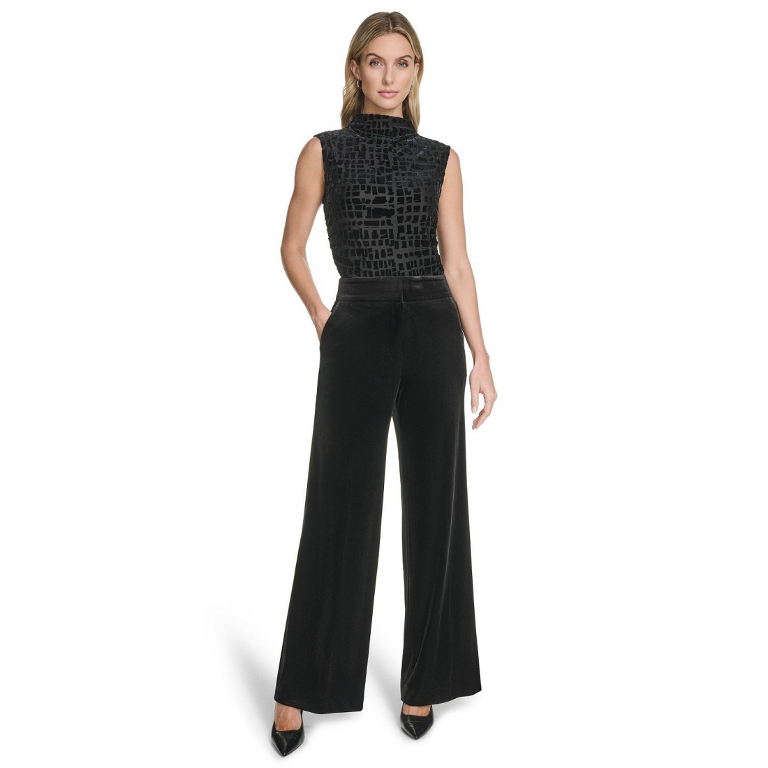 Pantalon 'Wide-Leg Mid-Rise' pour Femmes