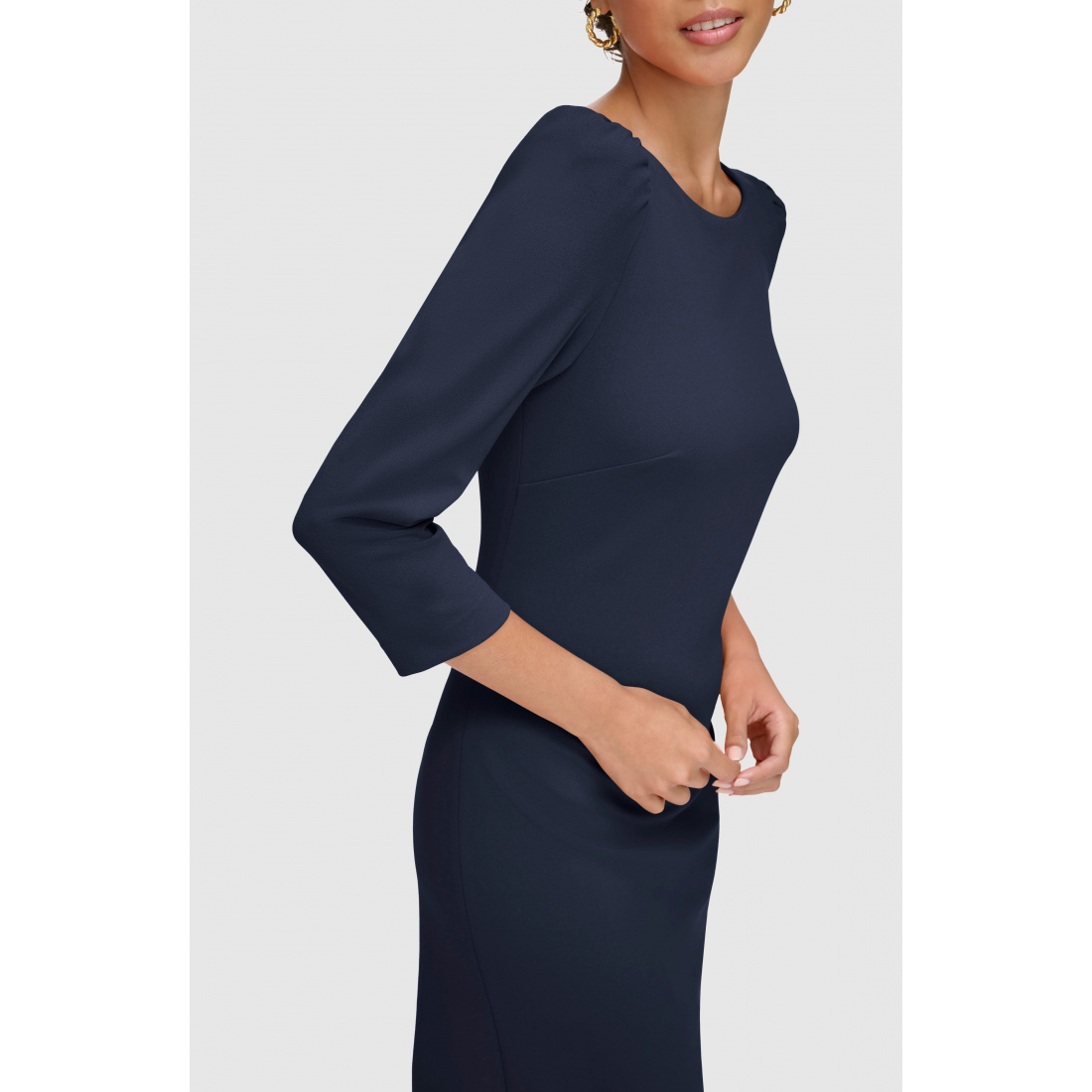 Women's 'Three-Quarter Sleeve Scuba Crepe' Sheath Dress