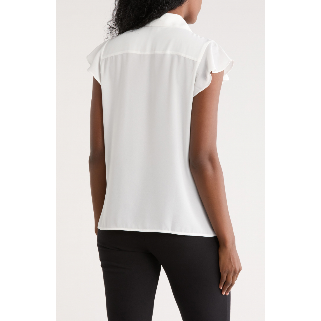 Women's 'Cap Sleeve Ruffle Button-Up' Sleeveless Top