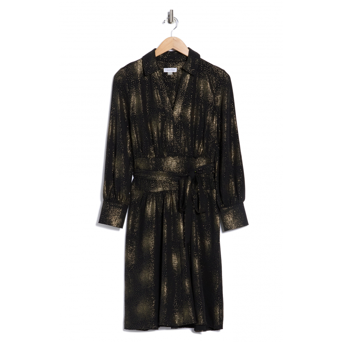 Women's 'Long Sleeve Foil Dot Chiffon' Mini Dress