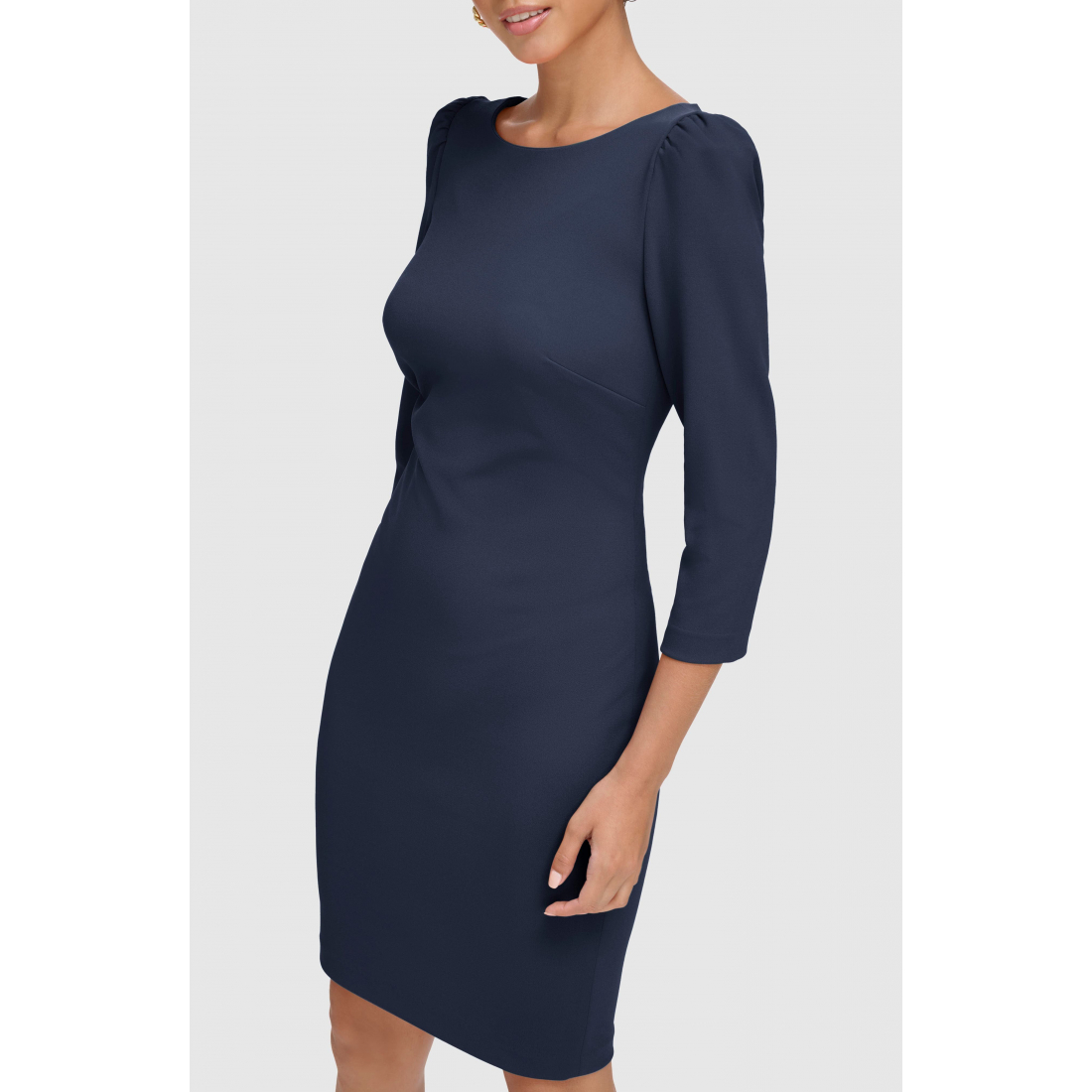 Women's 'Three-Quarter Sleeve Scuba Crepe' Sheath Dress