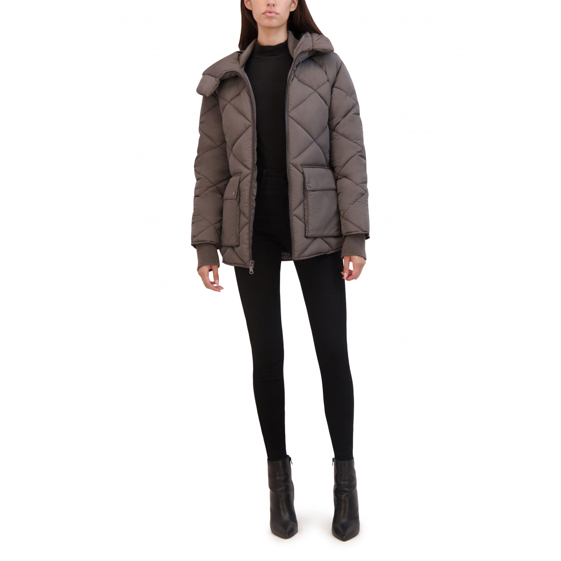 'Diamond Hooded' Gesteppte Jacke für Damen