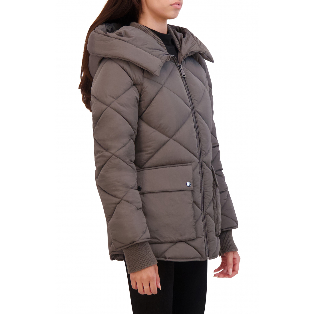 'Diamond Hooded' Gesteppte Jacke für Damen