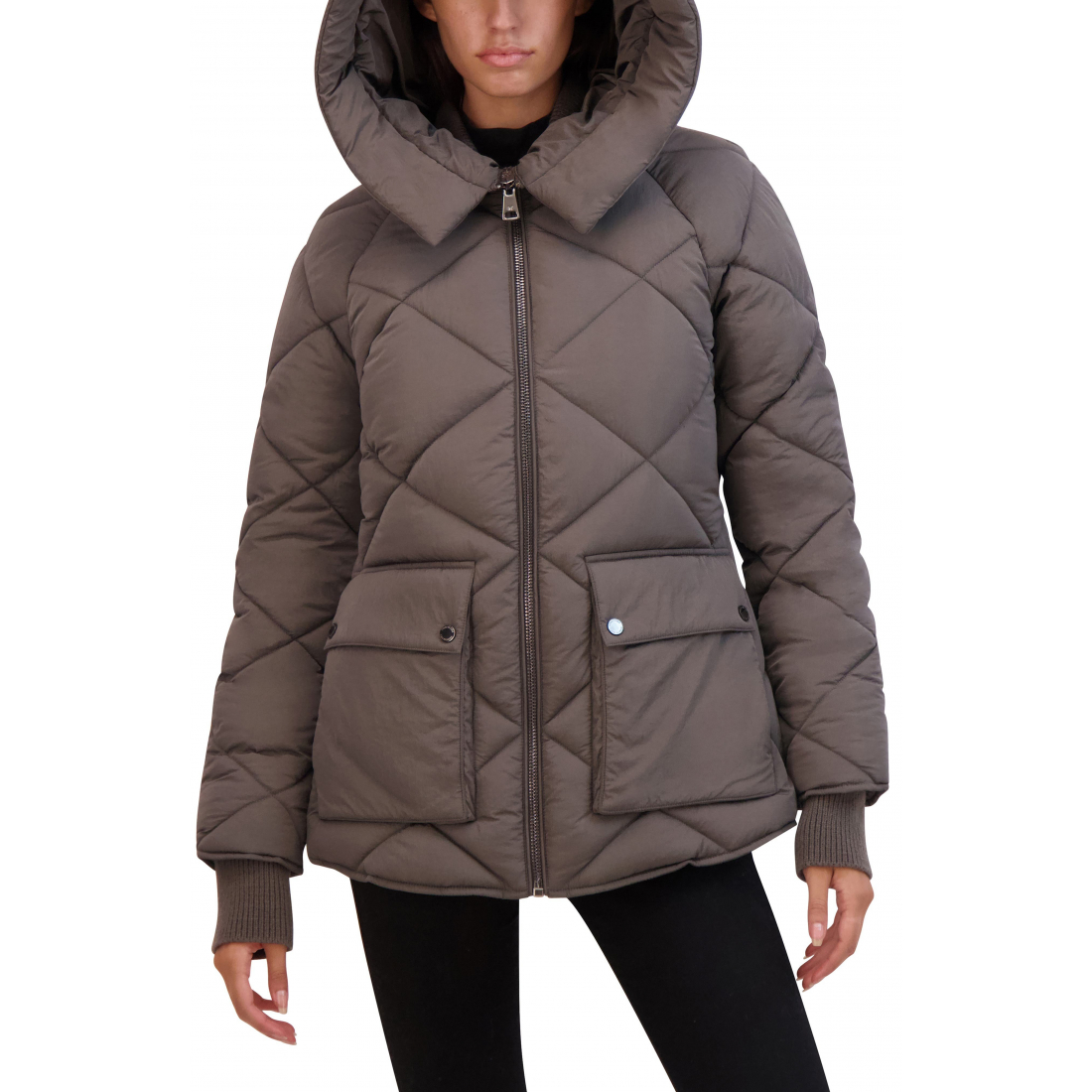 'Diamond Hooded' Gesteppte Jacke für Damen