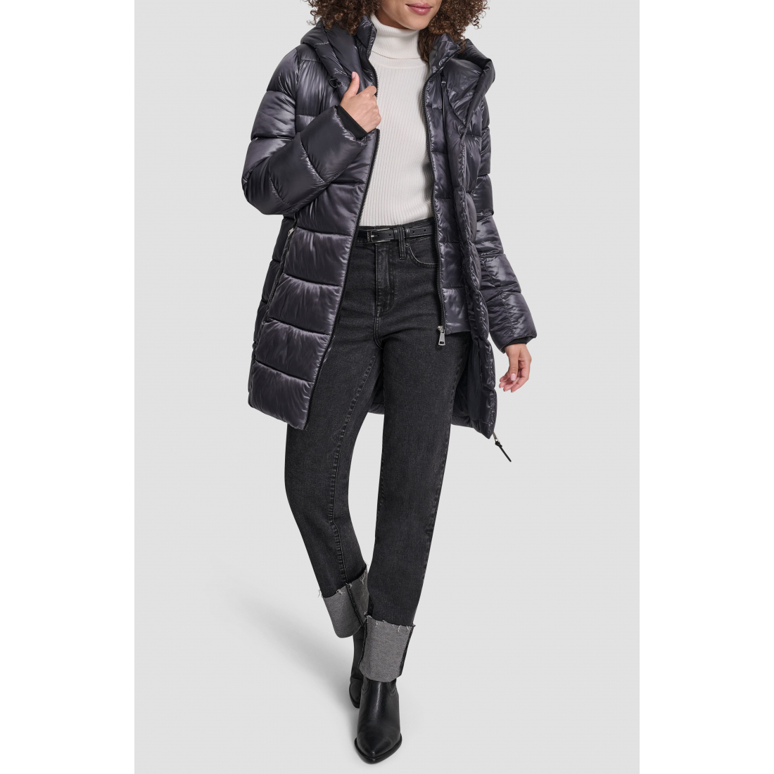 Women's 'Asymmetric Bib Packable' Puffer Coat