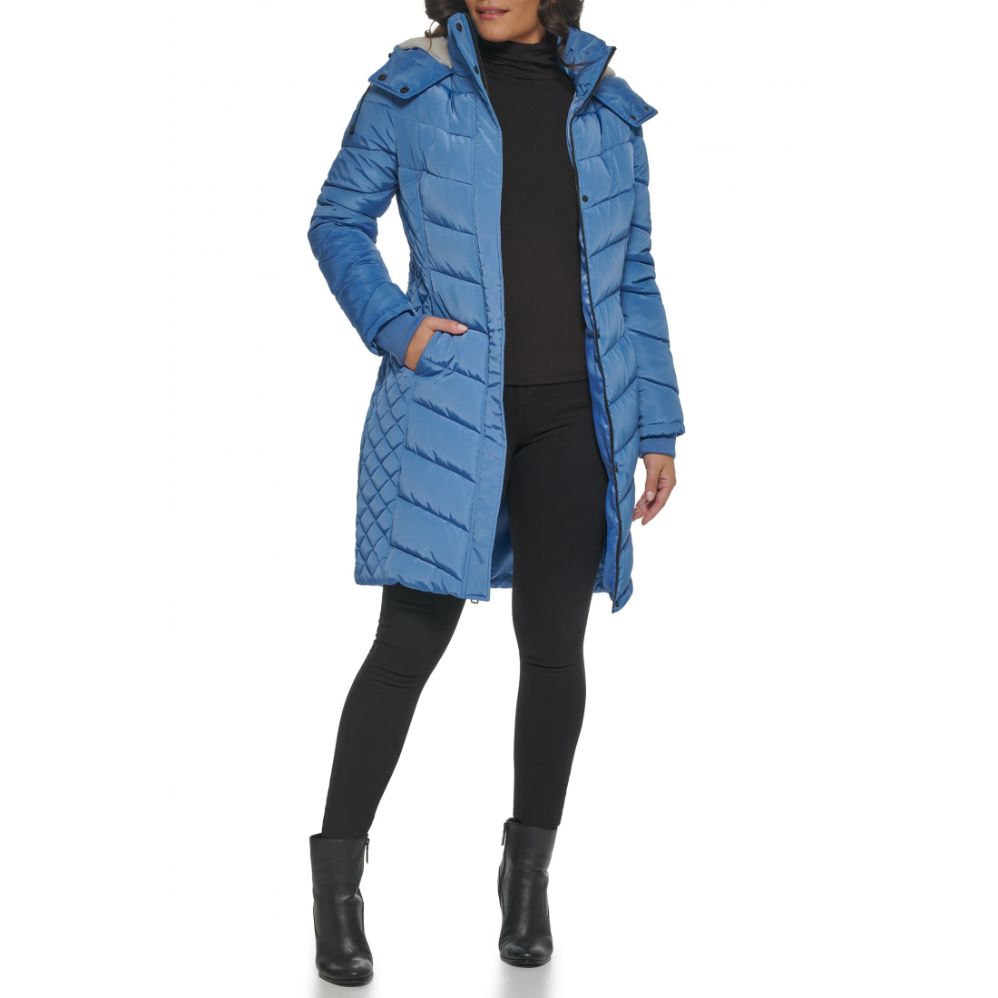 Women's 'Heavyweight Fleece Hood Quilted' Puffer Jacket