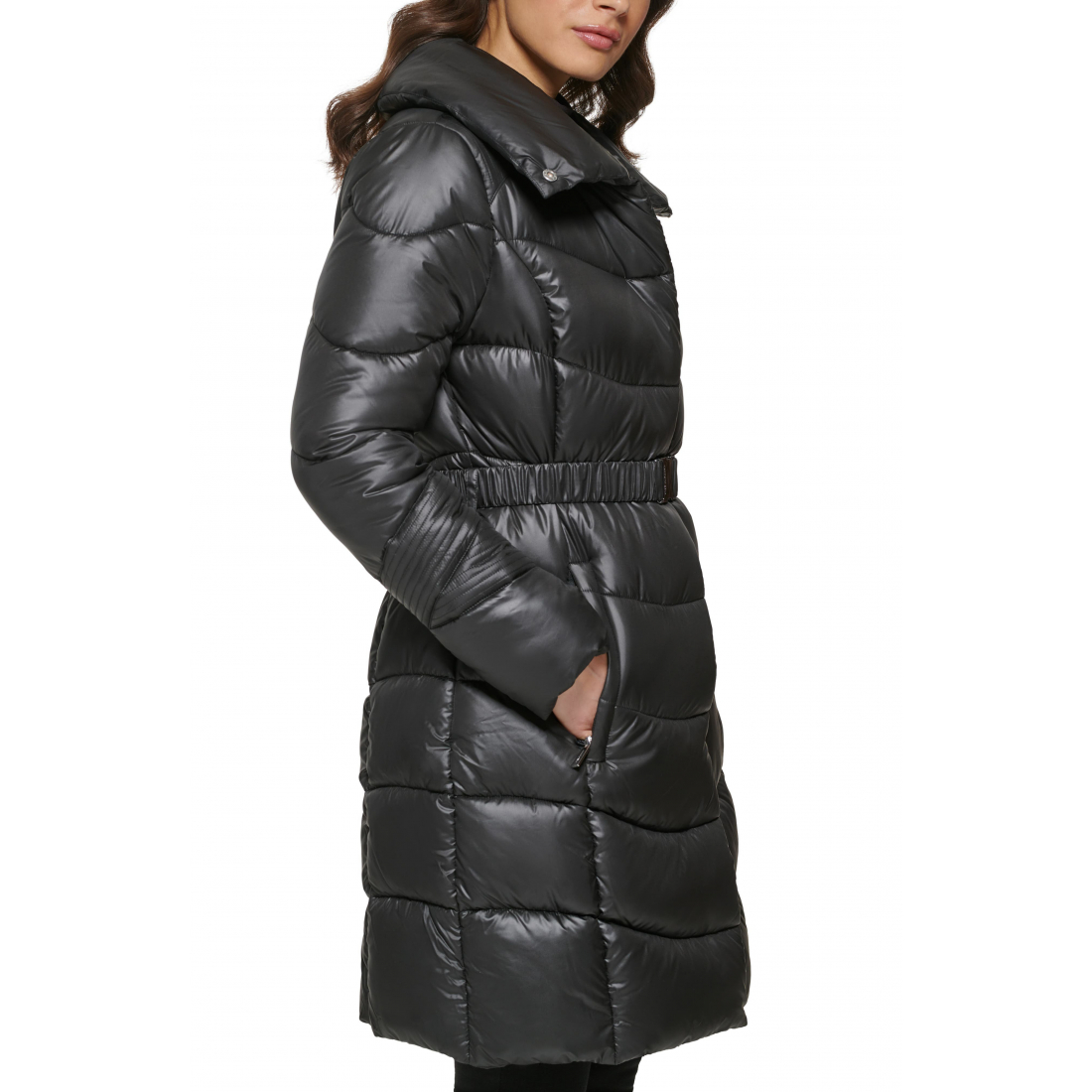 Veste matelassée 'Cire Belted Funnel Neck' pour Femmes