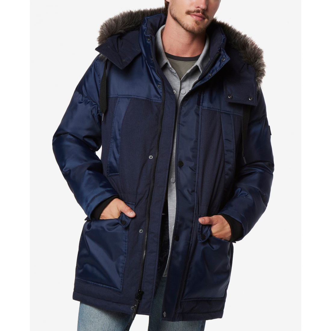 Men's 'Tripp Oxford Poly & Faux Combo Down' Parka