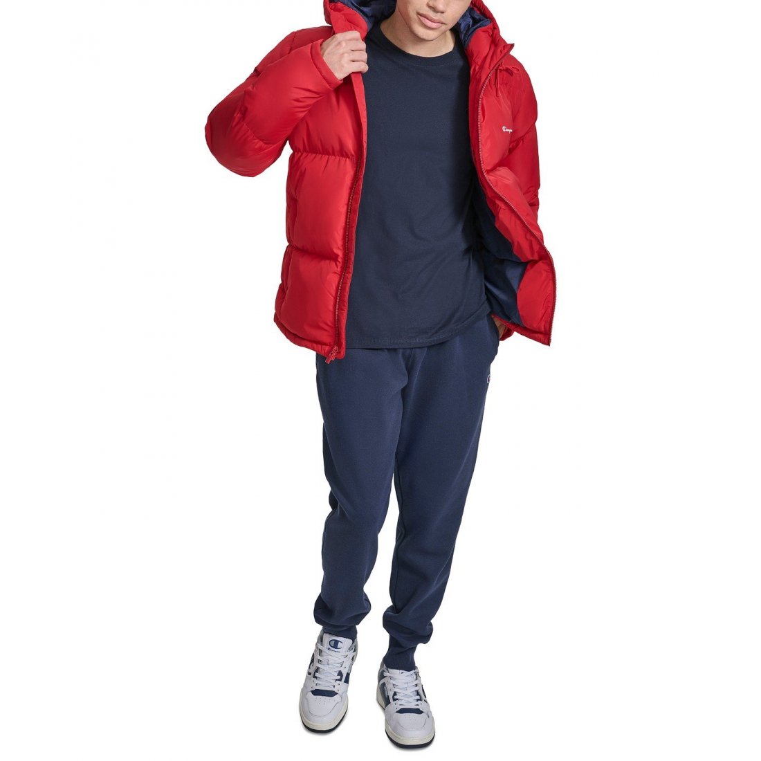 'Quilted Full-Zip Hooded' Pufferjacke für Herren