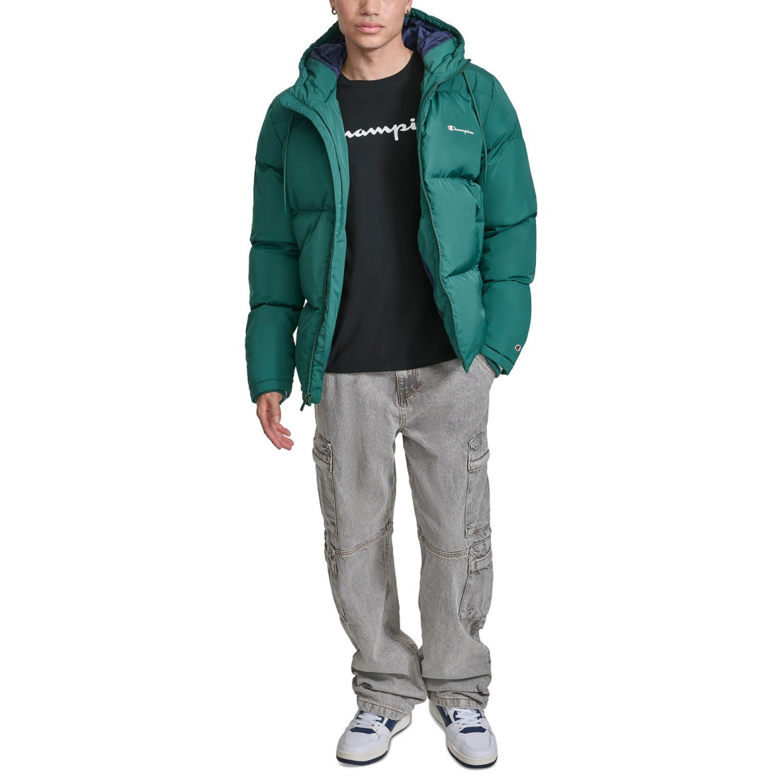 'Quilted Full-Zip Hooded' Pufferjacke für Herren