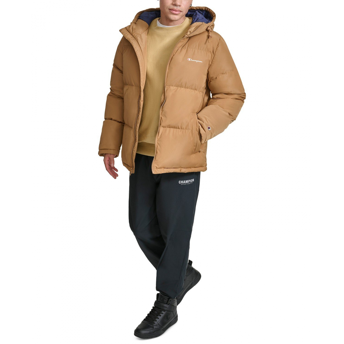 'Quilted Full-Zip Hooded' Pufferjacke für Herren