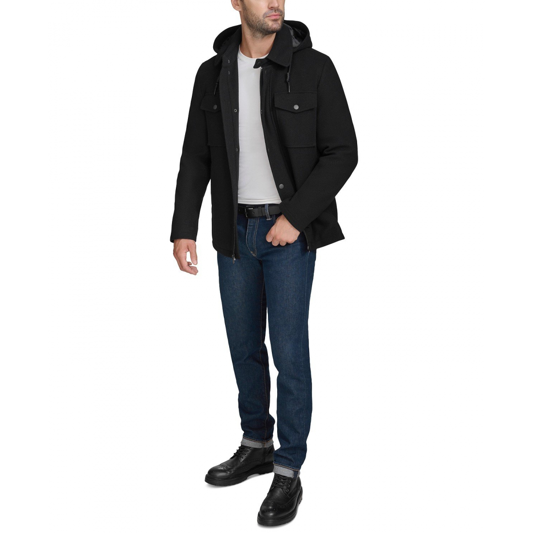 Veste matelassée 'Full-Zip Twill Field Removable Hood' pour Hommes