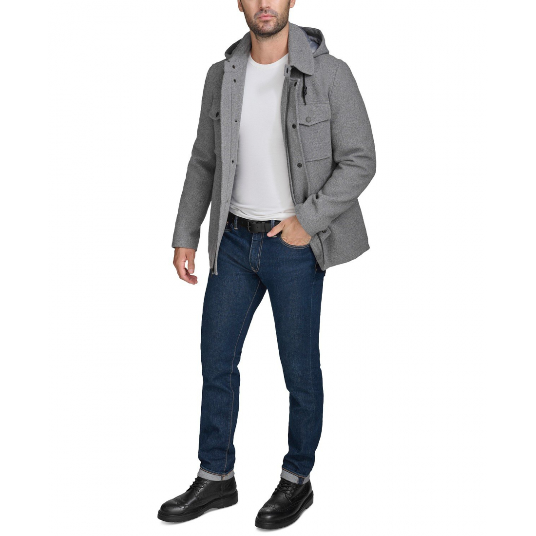 Veste matelassée 'Full-Zip Twill Field Removable Hood' pour Hommes
