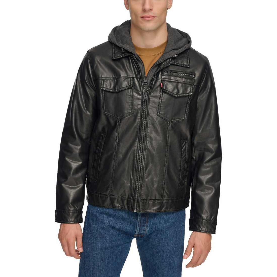 'Hood' Lederjacke für Herren