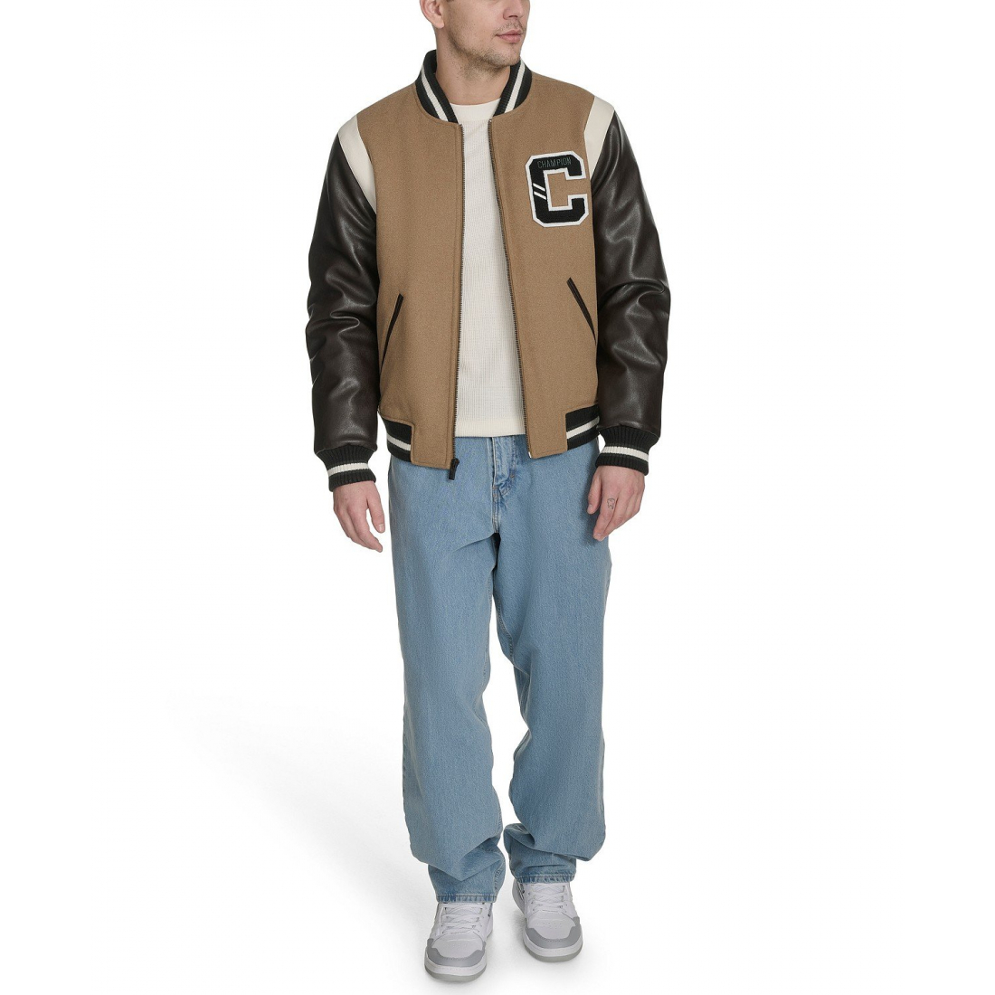 'Mixed-Media Varsity' Bomberjacke für Herren