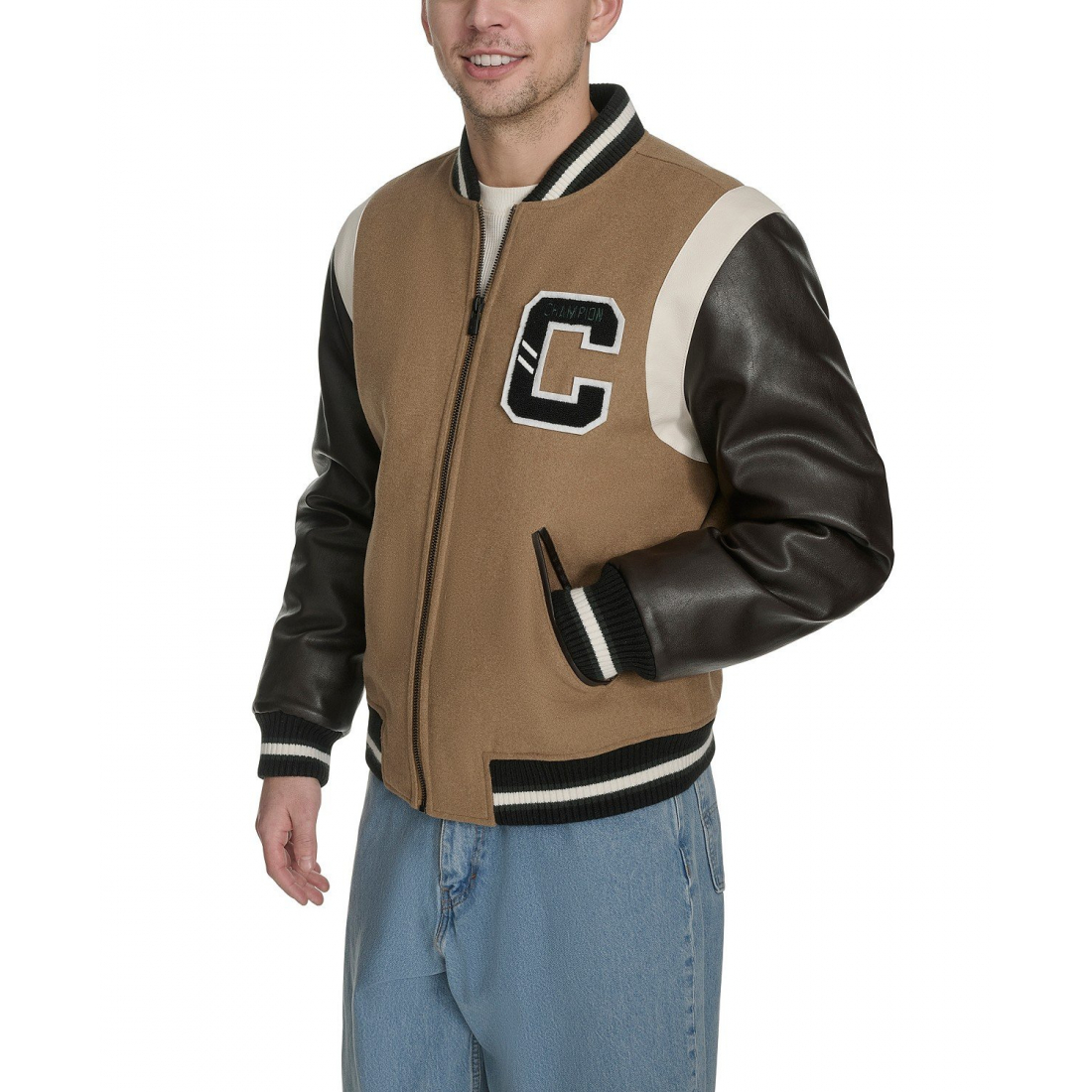 'Mixed-Media Varsity' Bomberjacke für Herren