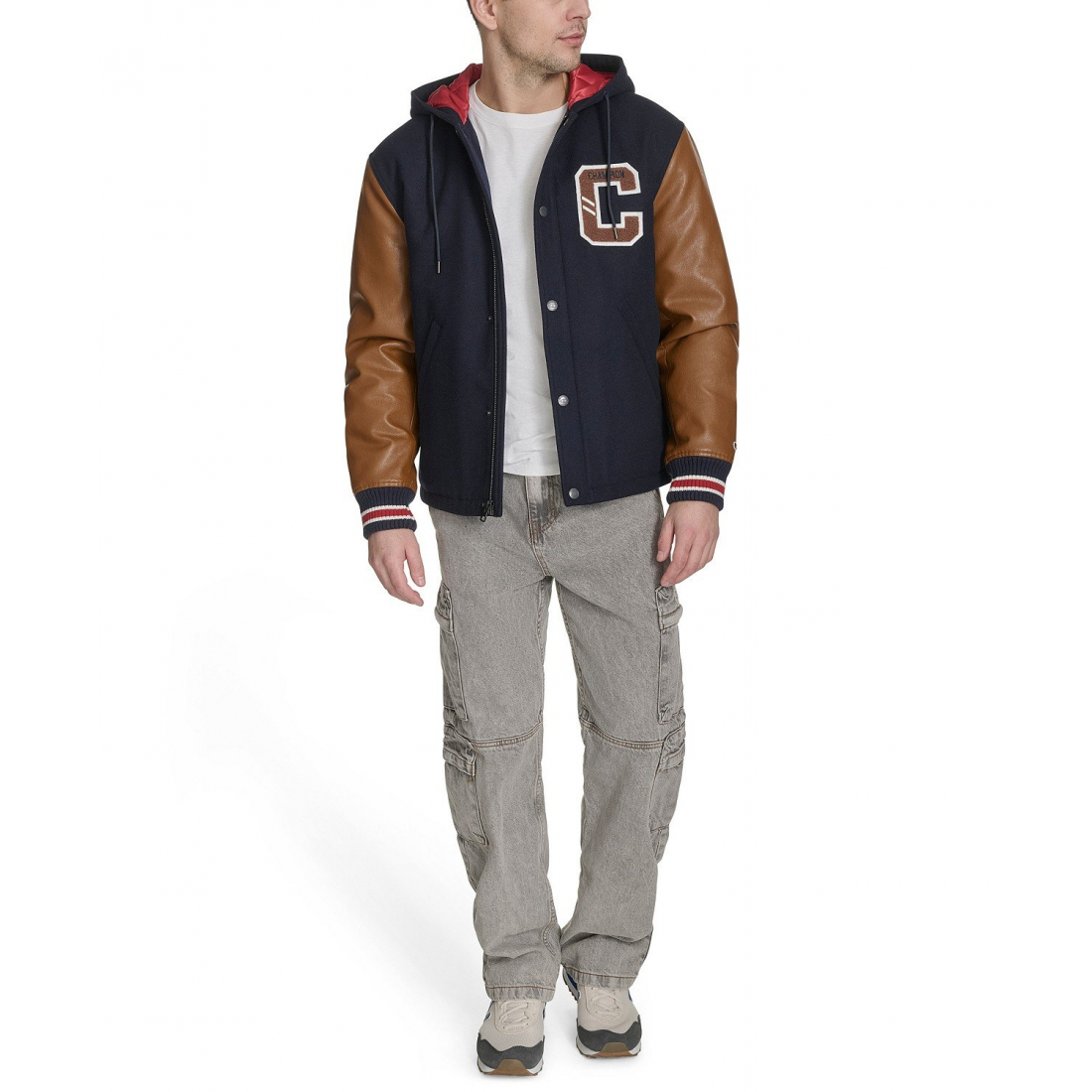 'Mixed Media Hooded' Bomberjacke für Herren