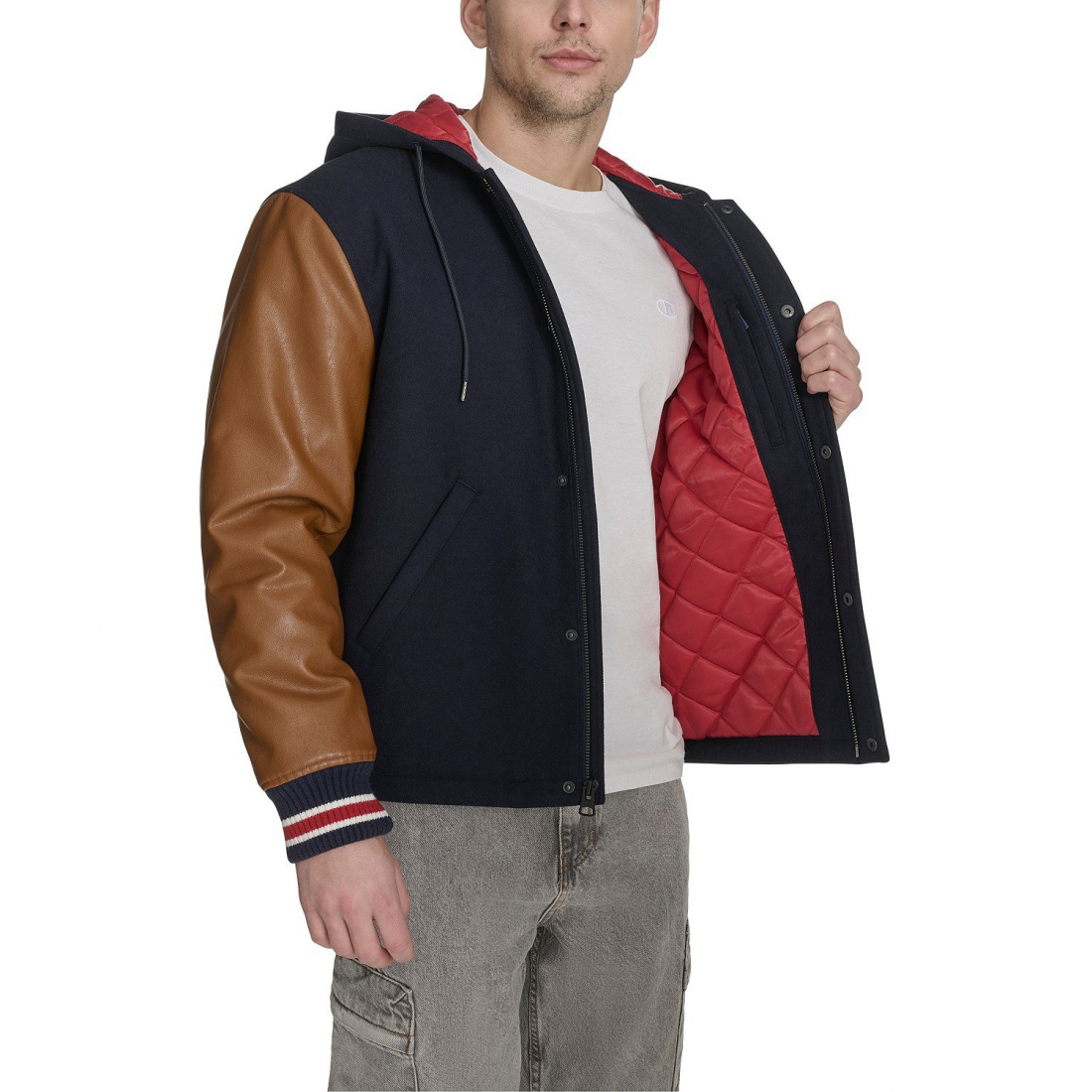 'Mixed Media Hooded' Bomberjacke für Herren