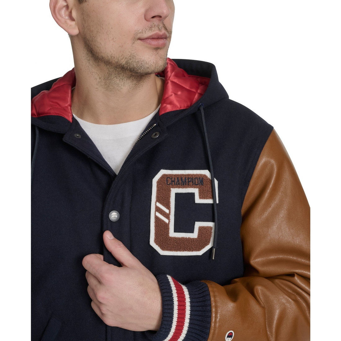 'Mixed Media Hooded' Bomberjacke für Herren