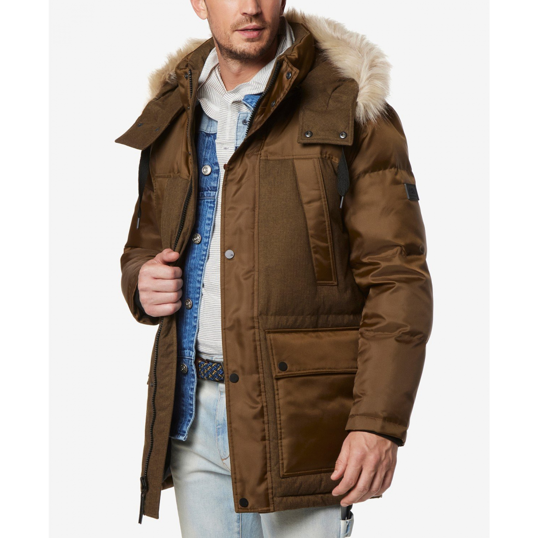 Men's 'Tripp Oxford Poly & Faux Combo Down' Parka
