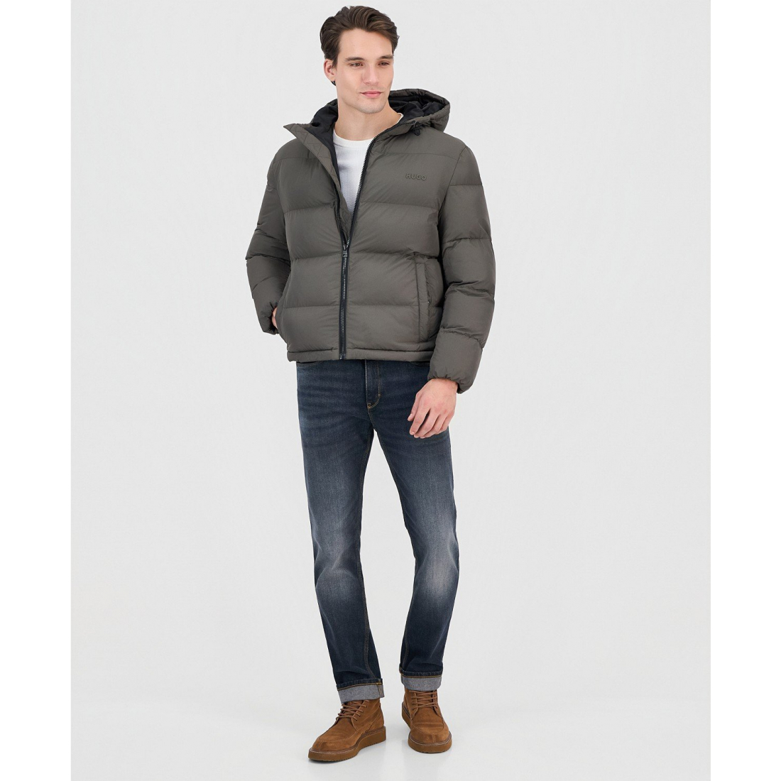 Veste matelassée 'Beazly2436 Slim-Fit Quilted Full-Zip Hooded' pour Hommes