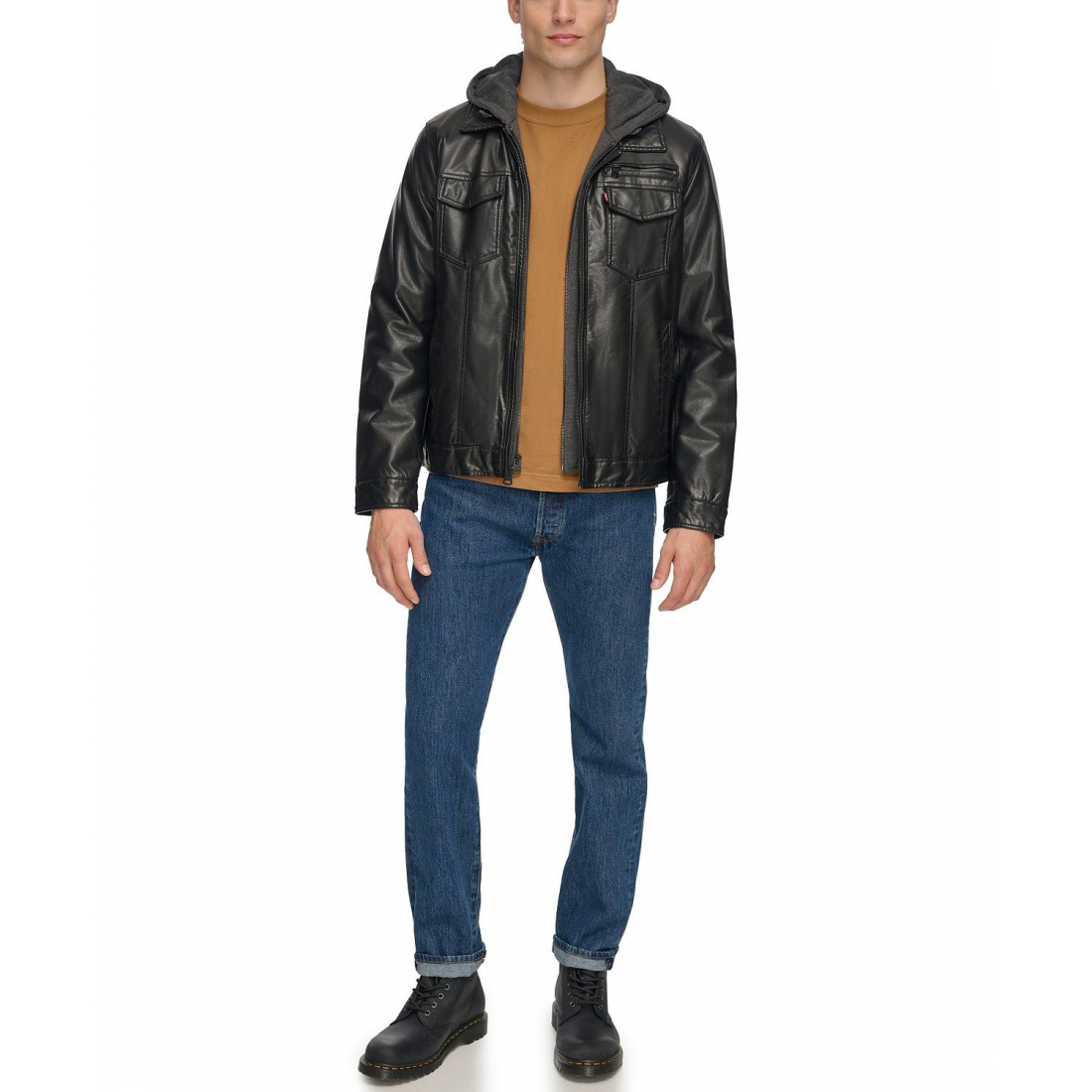 'Hood' Lederjacke für Herren