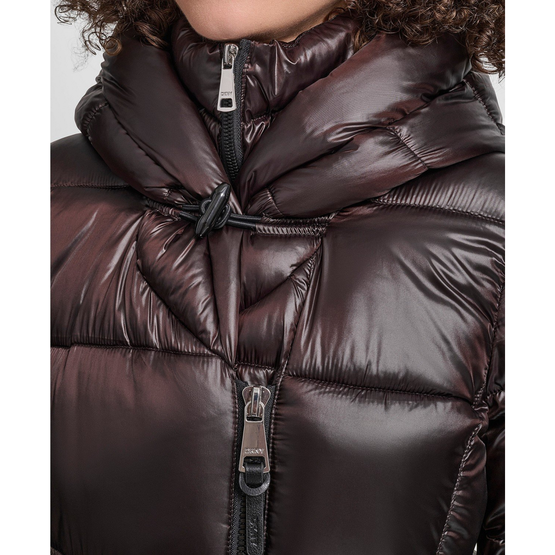 Manteau matelassé 'Bibbed Shawl-Collar Packable Shine' pour Femmes