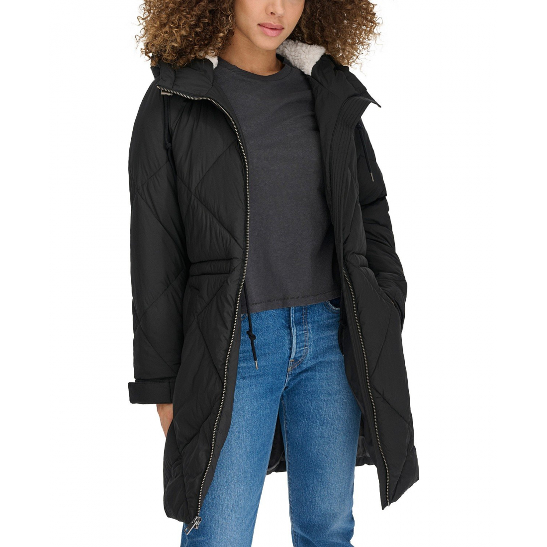 'Diamond Quilted Cinch Waist' Jacke für Damen