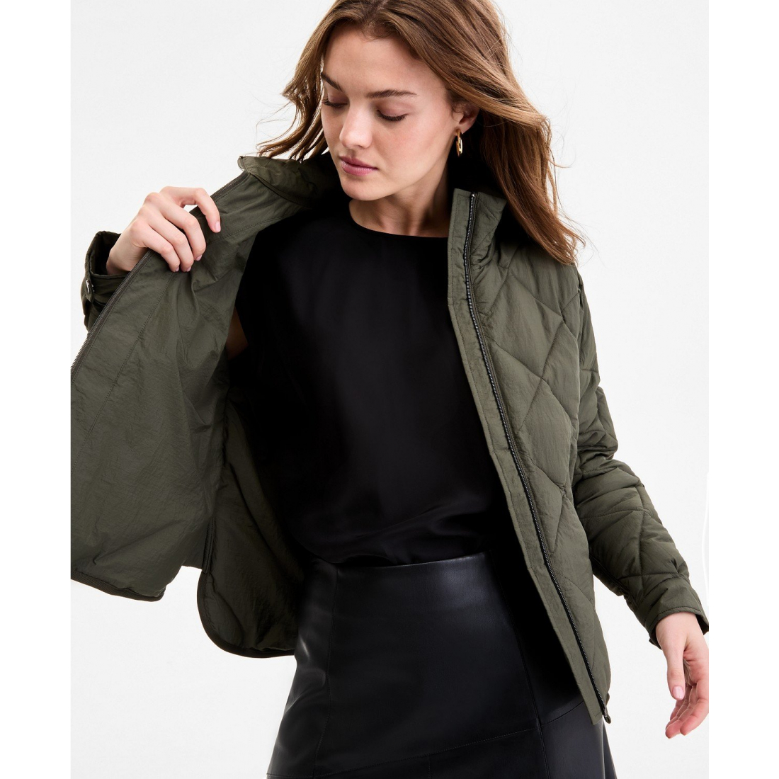 Women's 'Cropped Diamond' Quilted Jacket