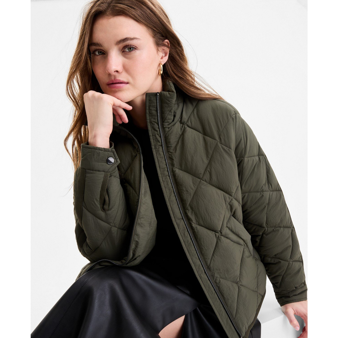 Women's 'Cropped Diamond' Quilted Jacket