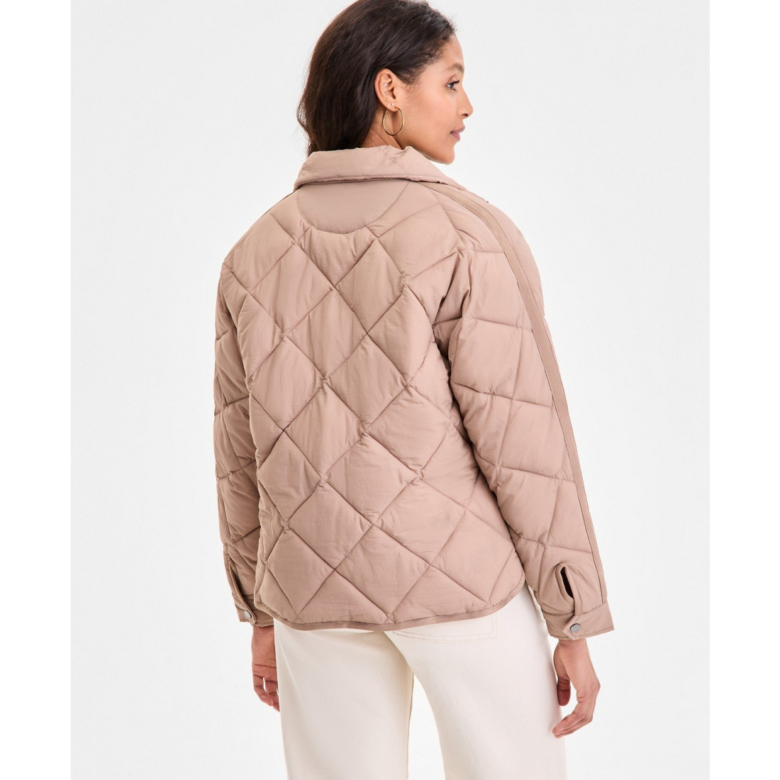 'Cropped Diamond' Gesteppte Jacke für Damen