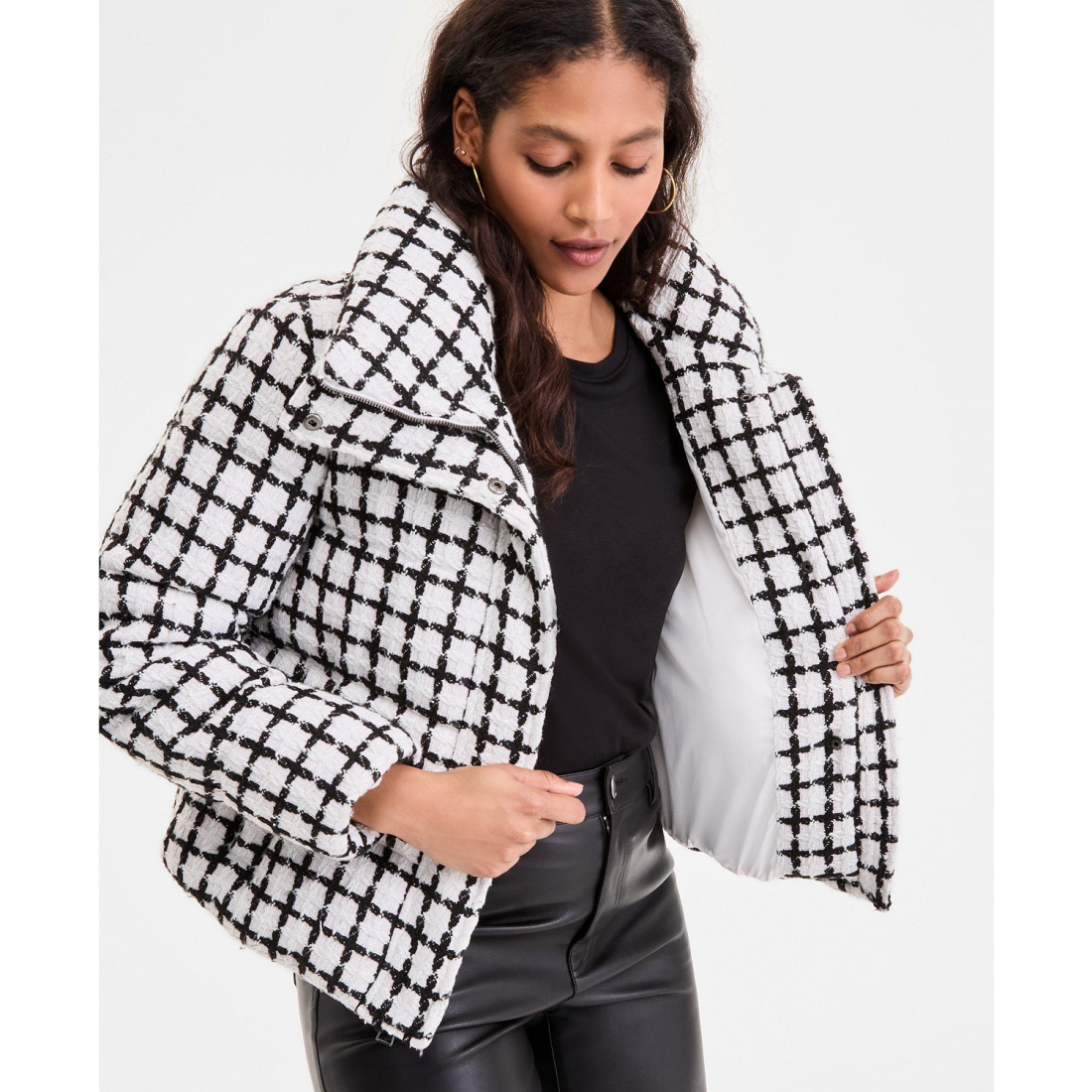 'Short Tweed' Puffermantel für Damen