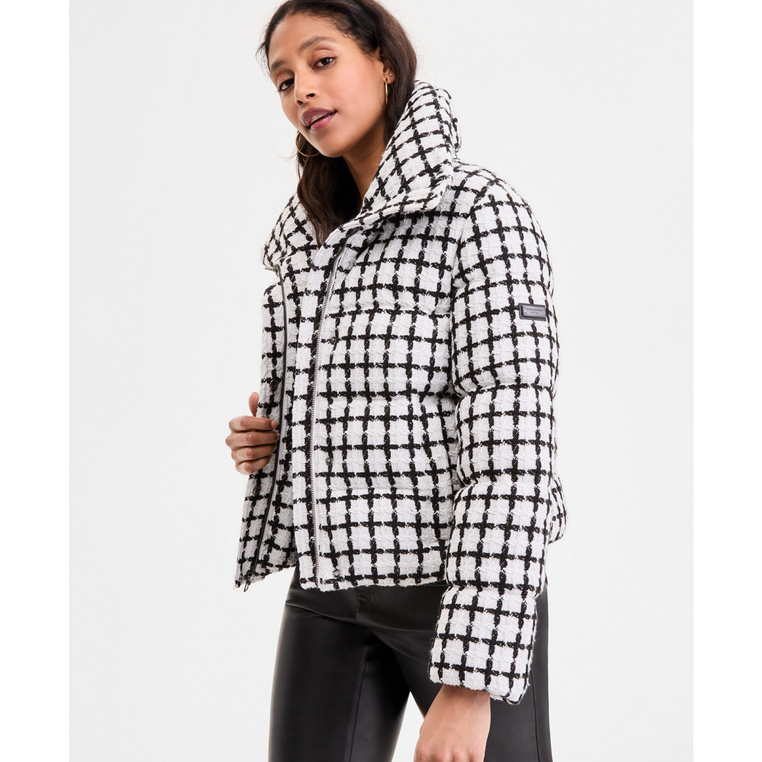'Short Tweed' Puffermantel für Damen