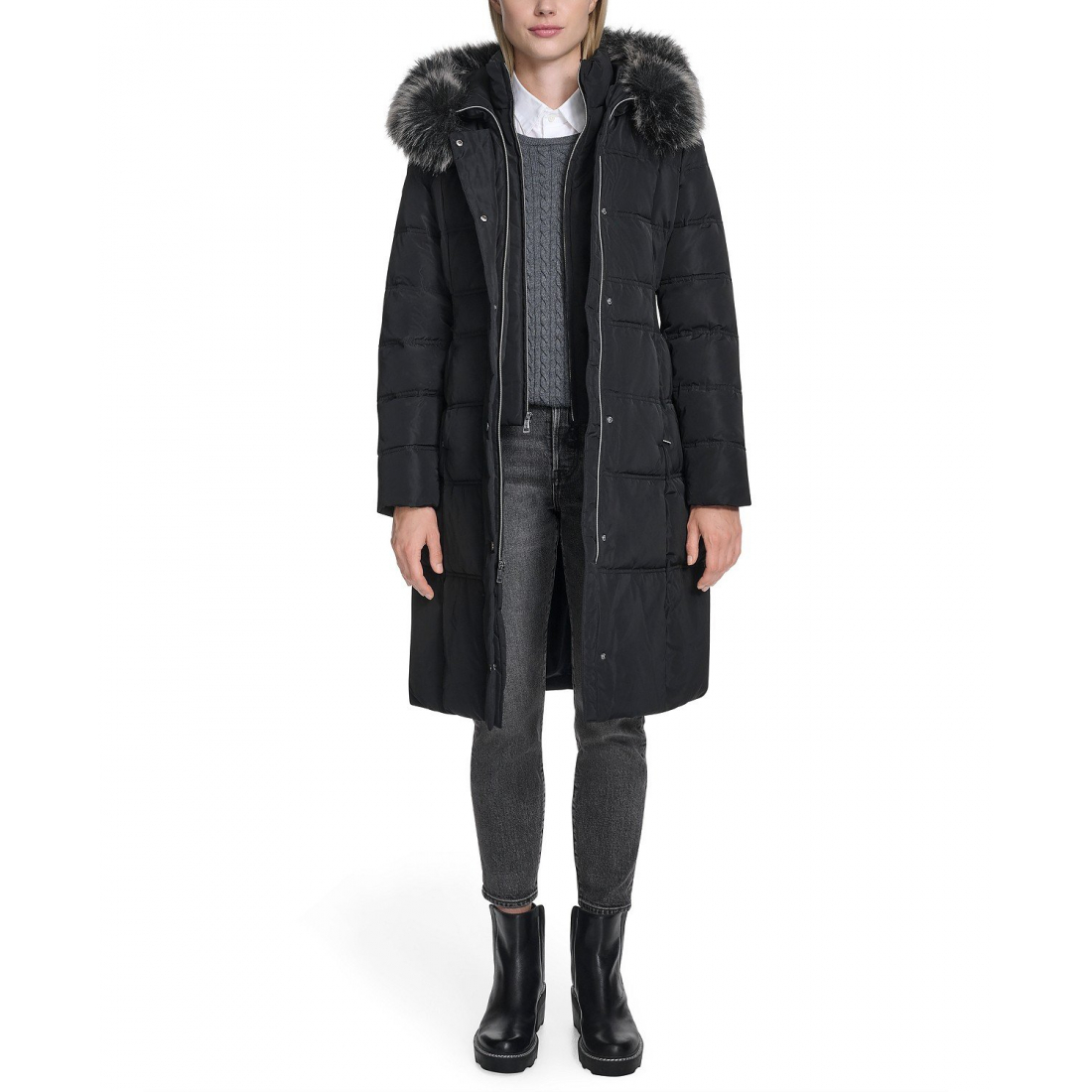 Manteau matelassé 'Trim Hood Zip-Front' pour Femmes