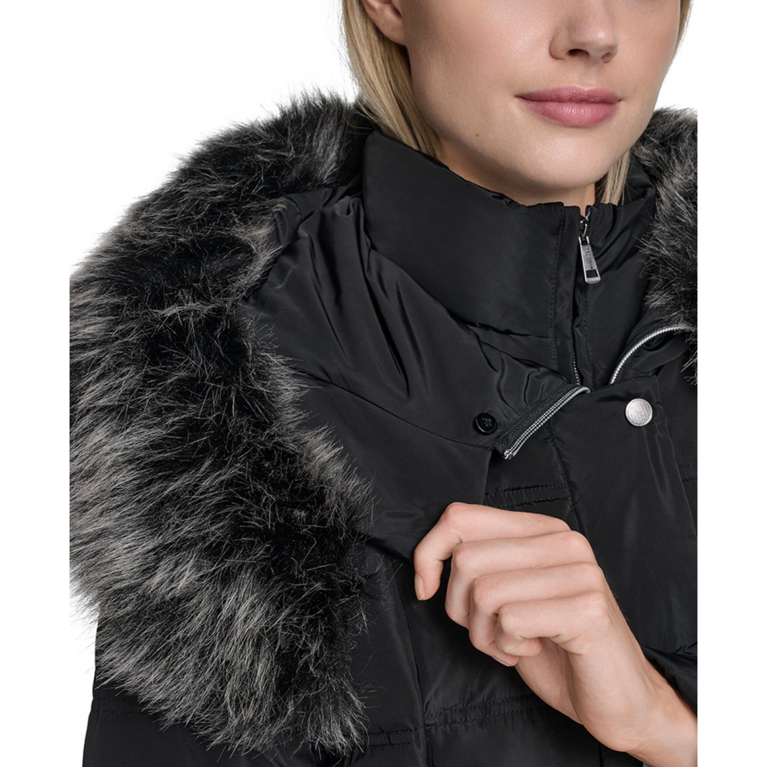 Manteau matelassé 'Trim Hood Zip-Front' pour Femmes