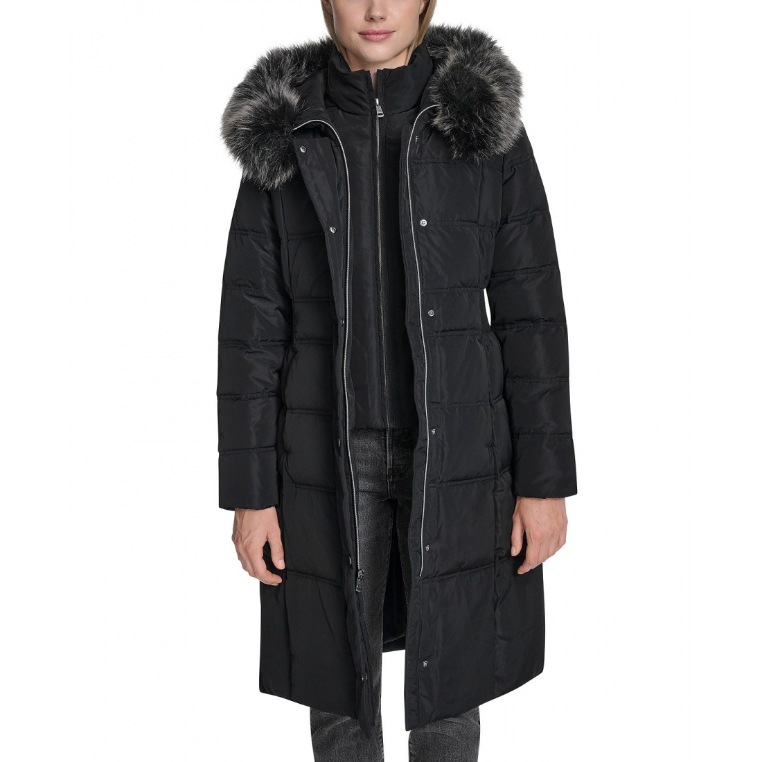 Manteau matelassé 'Trim Hood Zip-Front' pour Femmes