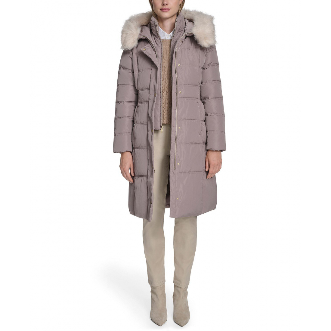 Manteau matelassé 'Trim Hood Zip-Front' pour Femmes