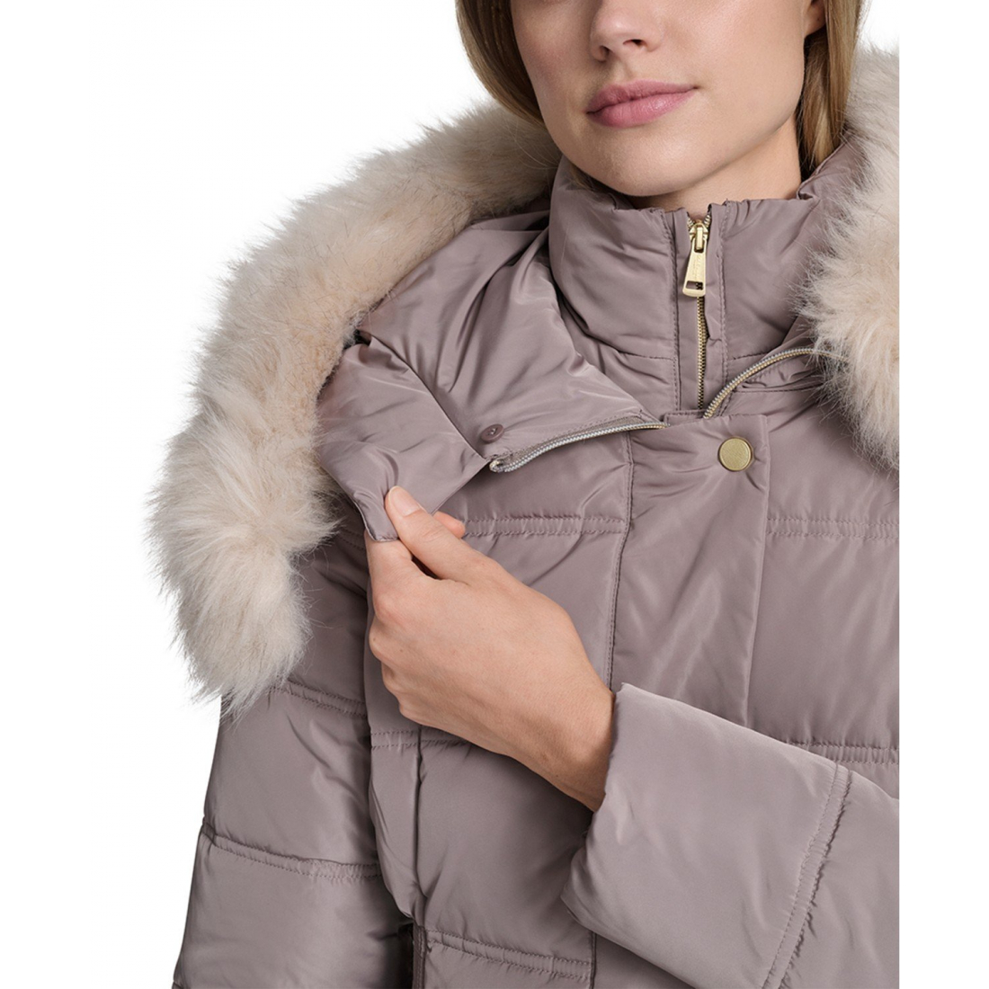Manteau matelassé 'Trim Hood Zip-Front' pour Femmes