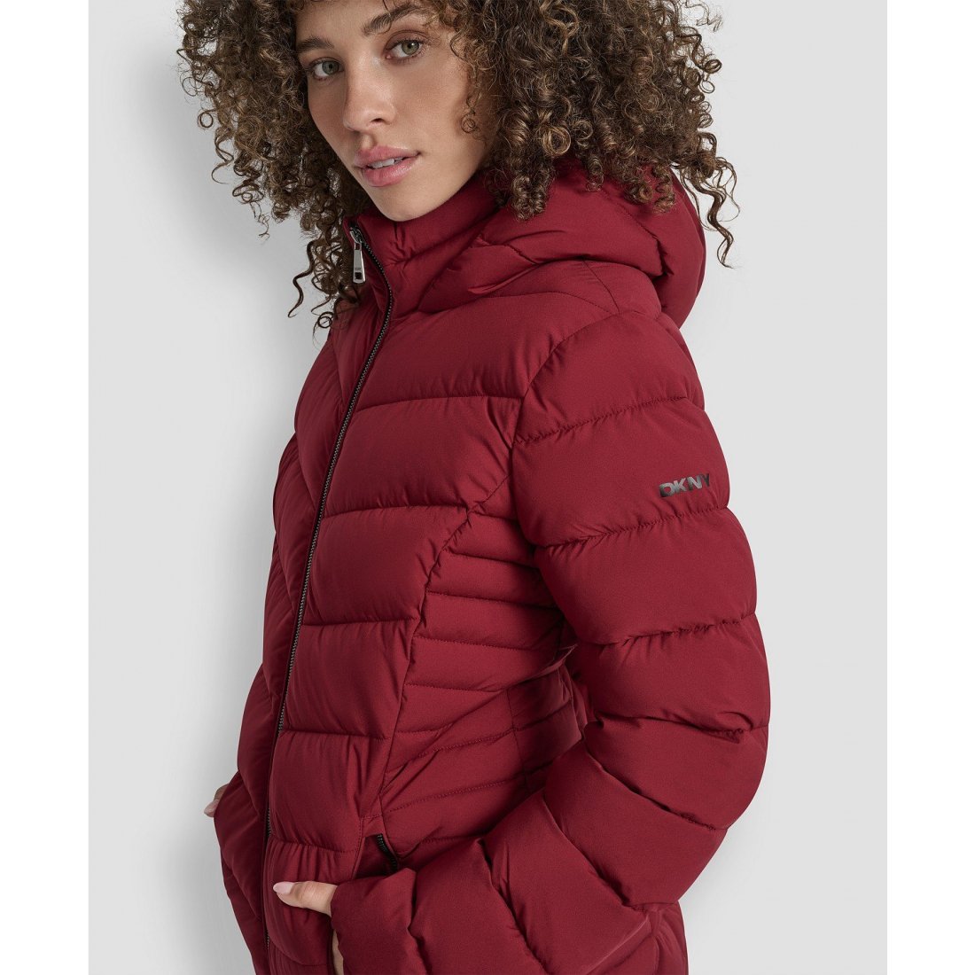 'Chevron-Quilted Full-Zip' Pufferjacke für Damen