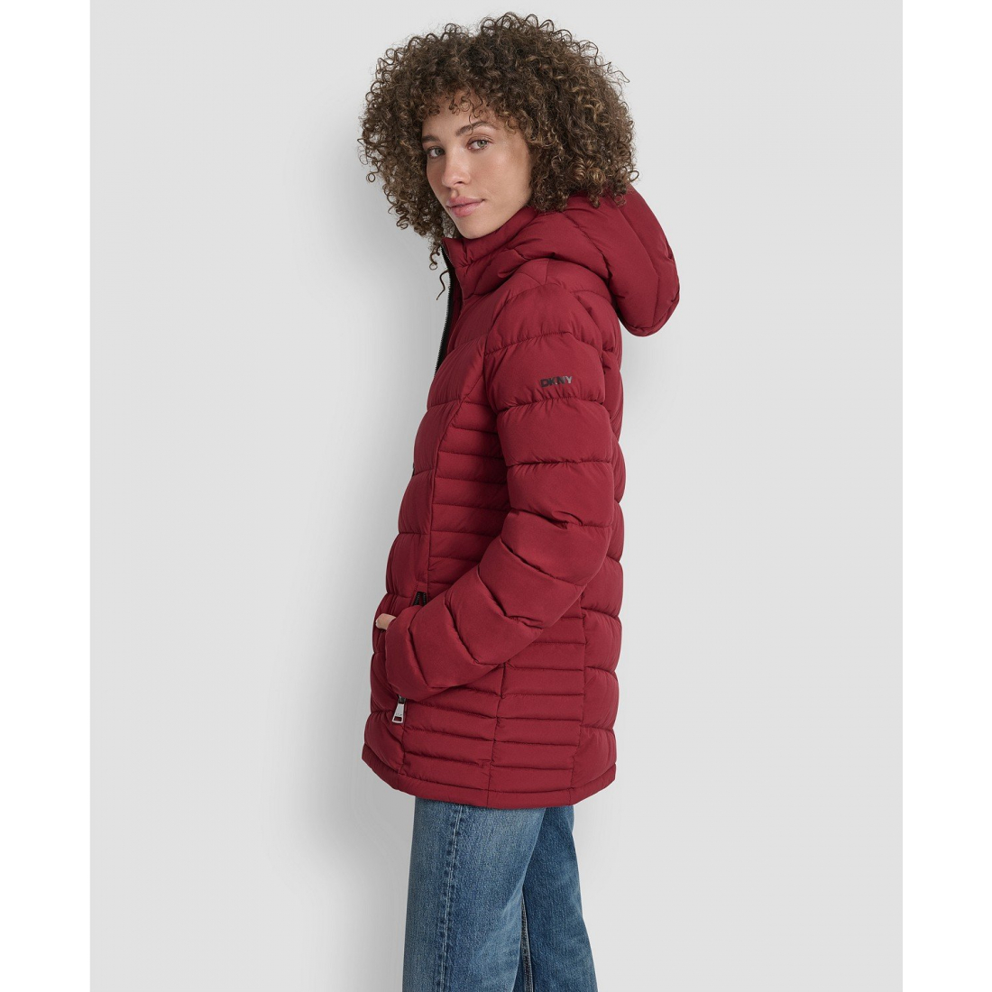 'Chevron-Quilted Full-Zip' Pufferjacke für Damen
