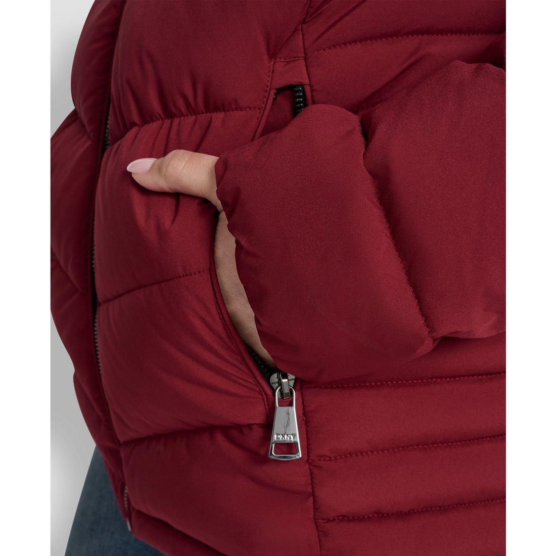 'Chevron-Quilted Full-Zip' Pufferjacke für Damen