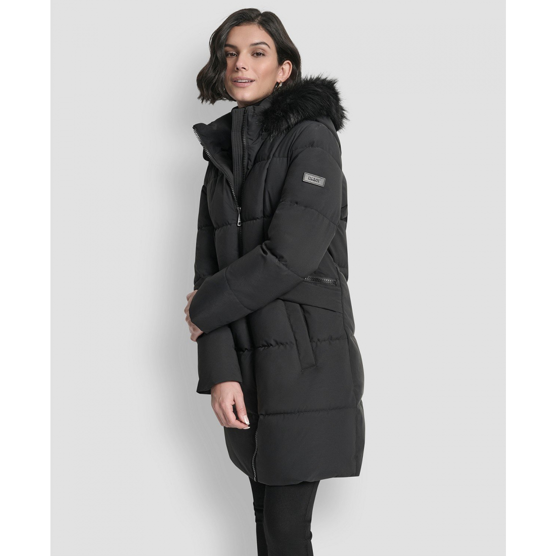 'Hooded Zipper' Puffermantel für Damen