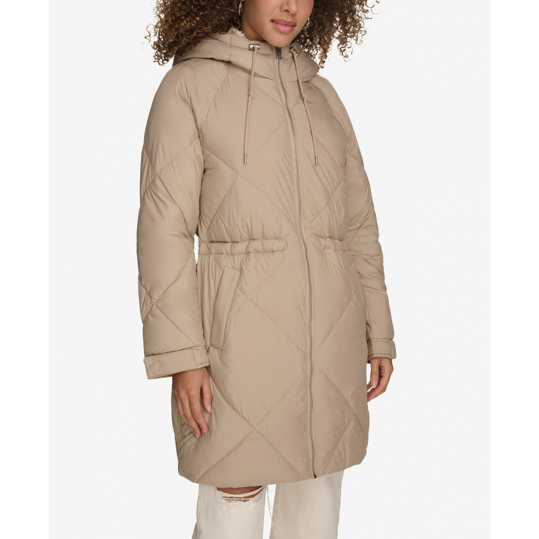 'Diamond Quilted Cinch Waist' Jacke für Damen