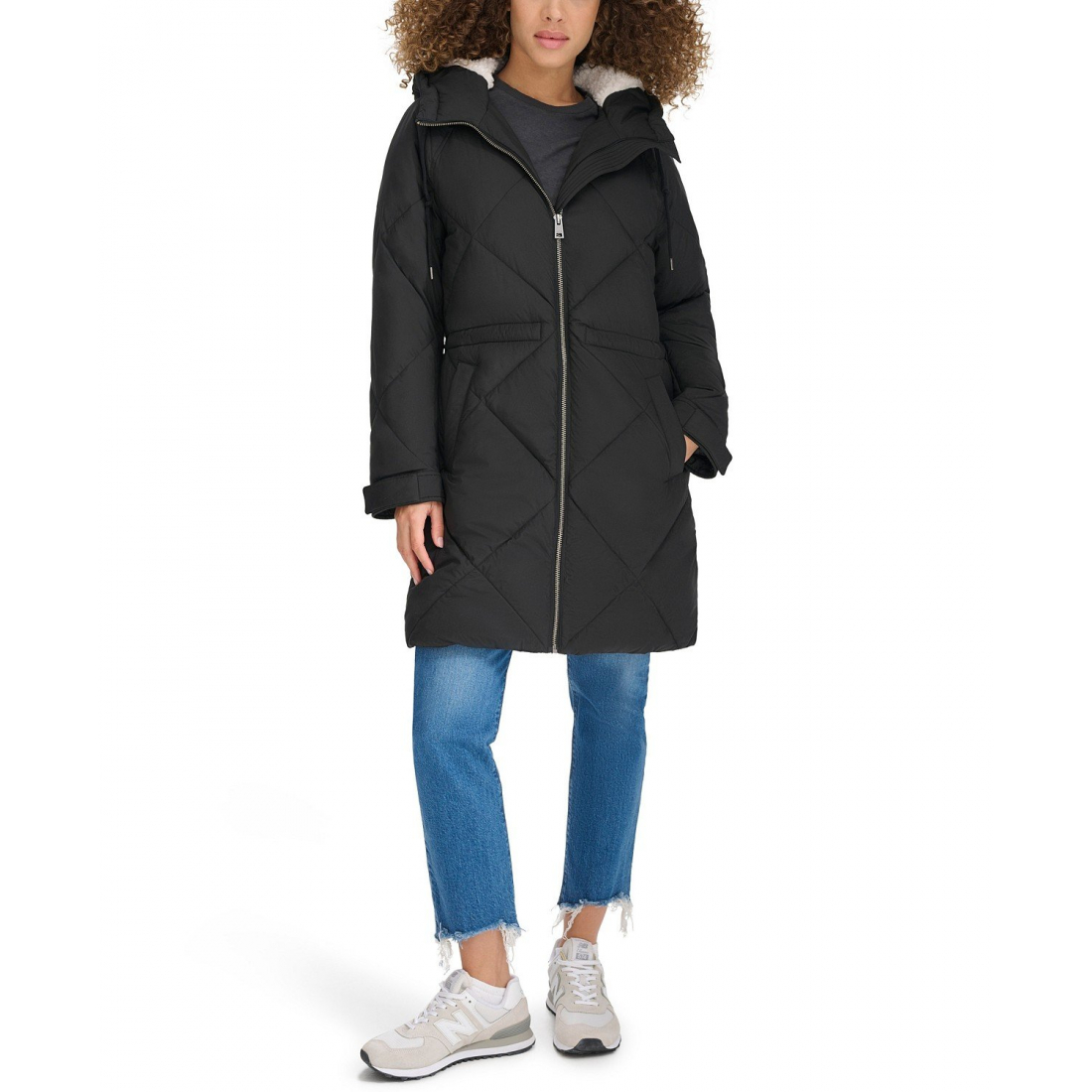 'Diamond Quilted Cinch Waist' Jacke für Damen