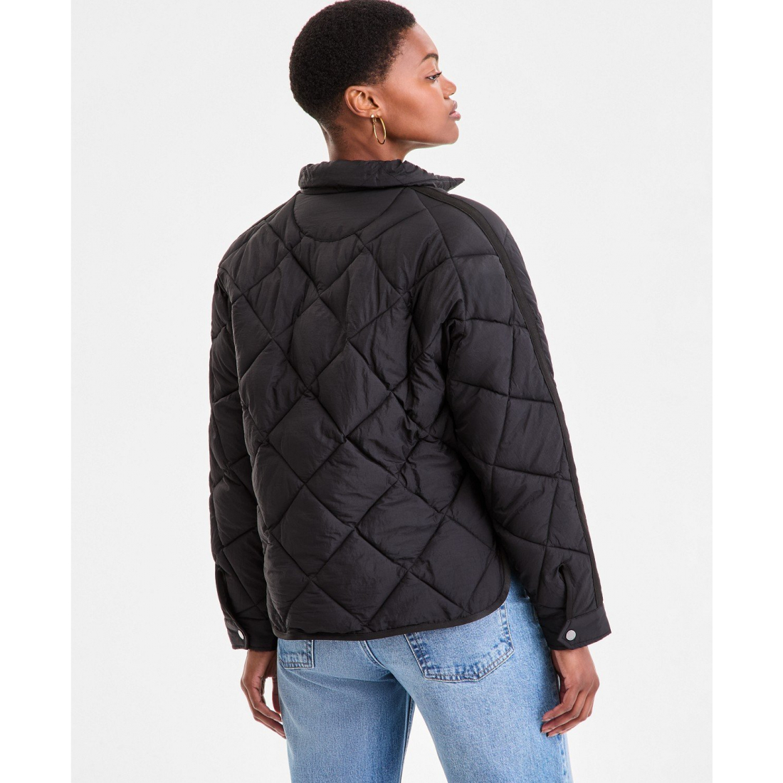 'Cropped Diamond' Gesteppte Jacke für Damen