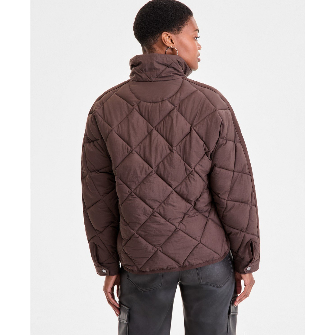 'Cropped Diamond' Gesteppte Jacke für Damen