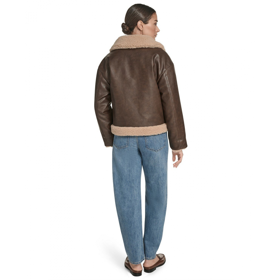 'Regular Reversible Sherpa To Faux' Lederjacke für Damen