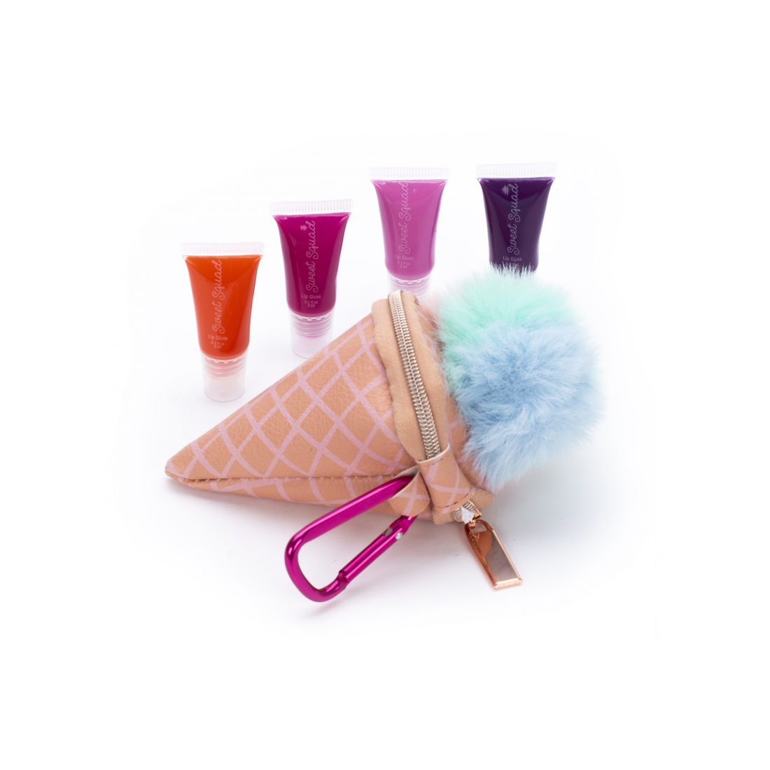  Lip Gloss, Make-up Pouch - 7 Units, 2 ml