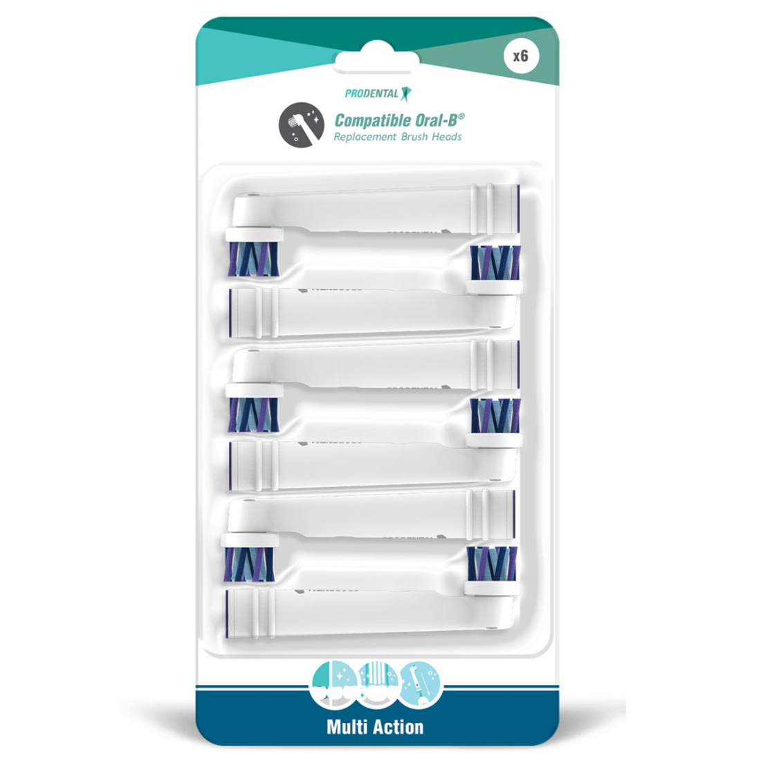 'Multi Action Rotary R-150 White' Electric Toothbrush Set - 7 Pieces